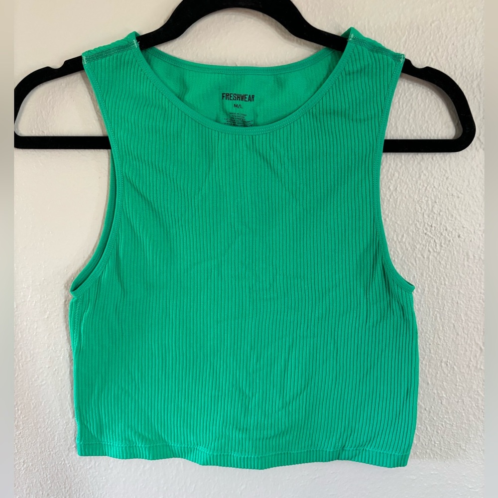 Freshwear Ribbed Crop top Green size M/L